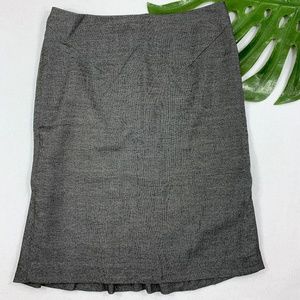 Ann Taylor Black Heathered Ruffle Pencil Skirt